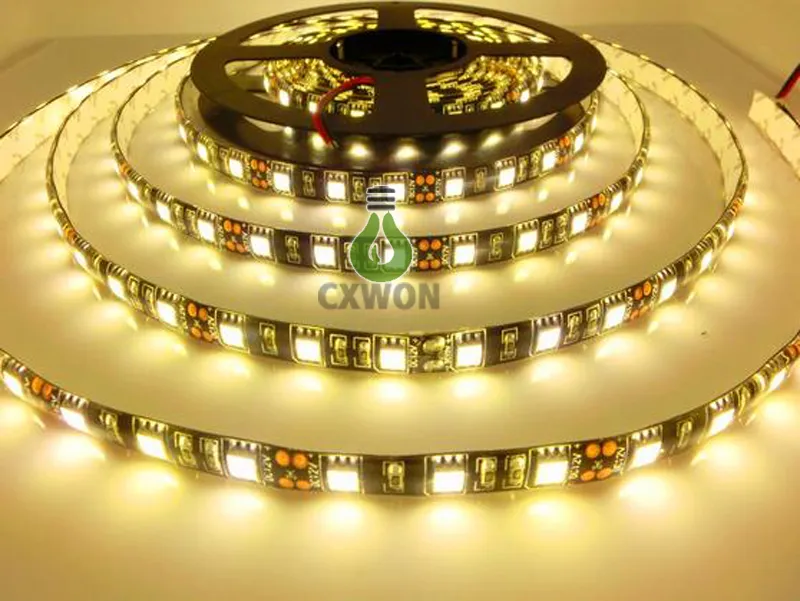 Black PCB LED Tiras 5050 RGB IP65 À Prova D 'Água DC12V 300led 5M Flexível LED Luzes Luzes 100m