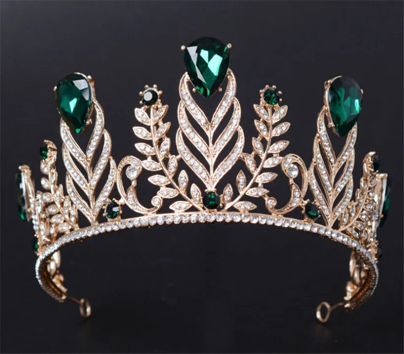 Vintage Düğün Kraliçesi Tiara Prenses Taç Gelin Kristal Rhinestone Saç Aksesuarları Takı Kafa Bandı Takı Başlığı Mor RE1607522