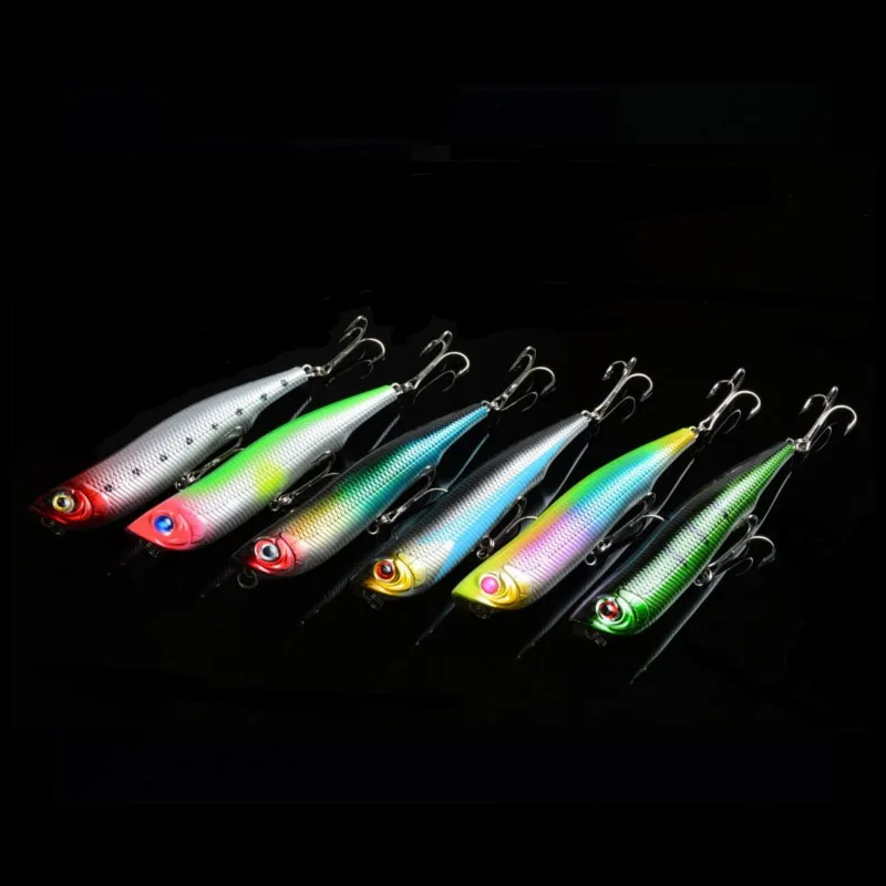 6 Renk Üst Poppers Balık Yem Balıkçılık Lures Yüzer Popper Poper Cazibesi Kanca Yemler Crankbait Mücadele 15.7g 10.5 cm