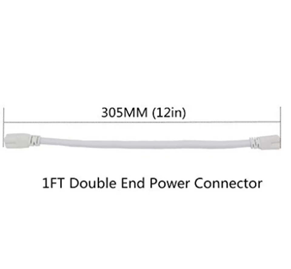 1ft 2ft 3ft 4ft 5ft Uzatma Kablosu T5 T8 Konnektör Kablosu Kablosu Tel Çift Uçlu Konnektör Kablosu Entegre LED Floresan Tüpü