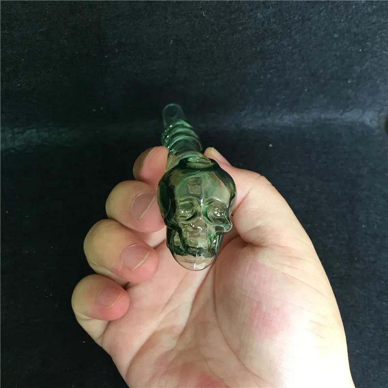 2017 New Design Skull Ghost Headl Glass Oil Burner Pipe Straight Style Skull Ghost Head Burner with Ball Balancer 5.5 Inch Oil Rigs Glass Wa