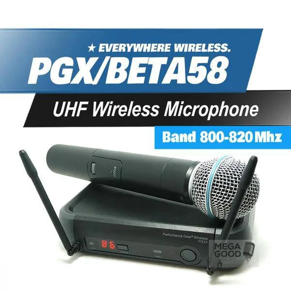 Microfono gratis frakt! Pgx pgx24 beta58 uhf karaoke trådlöst mikrofonsystem med super kardioid beta handhållen mikrofon mikrofono mikrofon