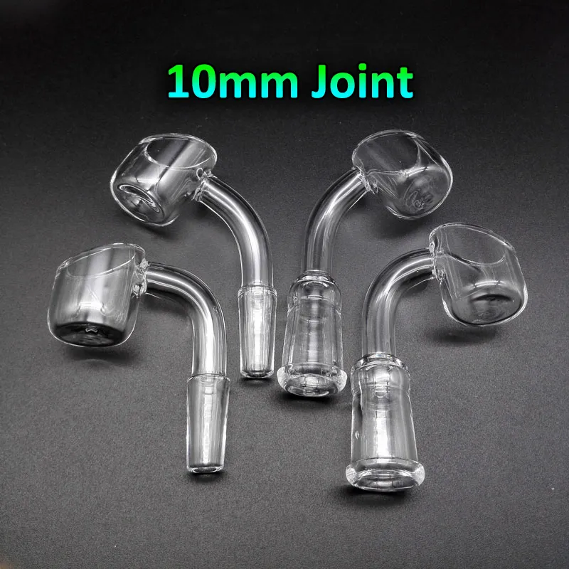 Kadın Erkek Ile 2mm Kalın Kuvars Banger Kuvars Tırnak 10mm 14mm 18mm Ortak 45 90 Derece Kubbesiz Kuvars Bangers Için Çivi Cam Bongs