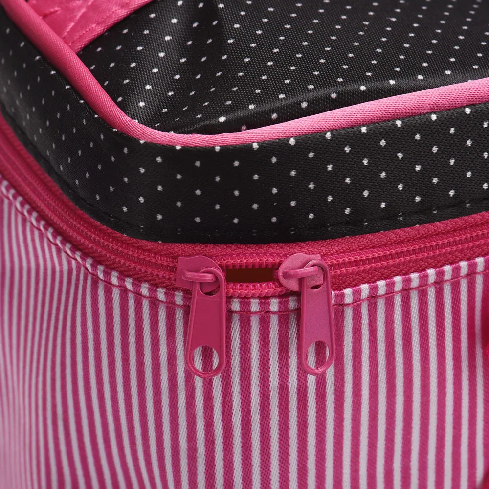 Lowest Women's Bag Square Bow Stripe Cosmetic Bag Big Lingerie Bra Underwear Dot Bags Travel Bag toiletry kits Sac275u