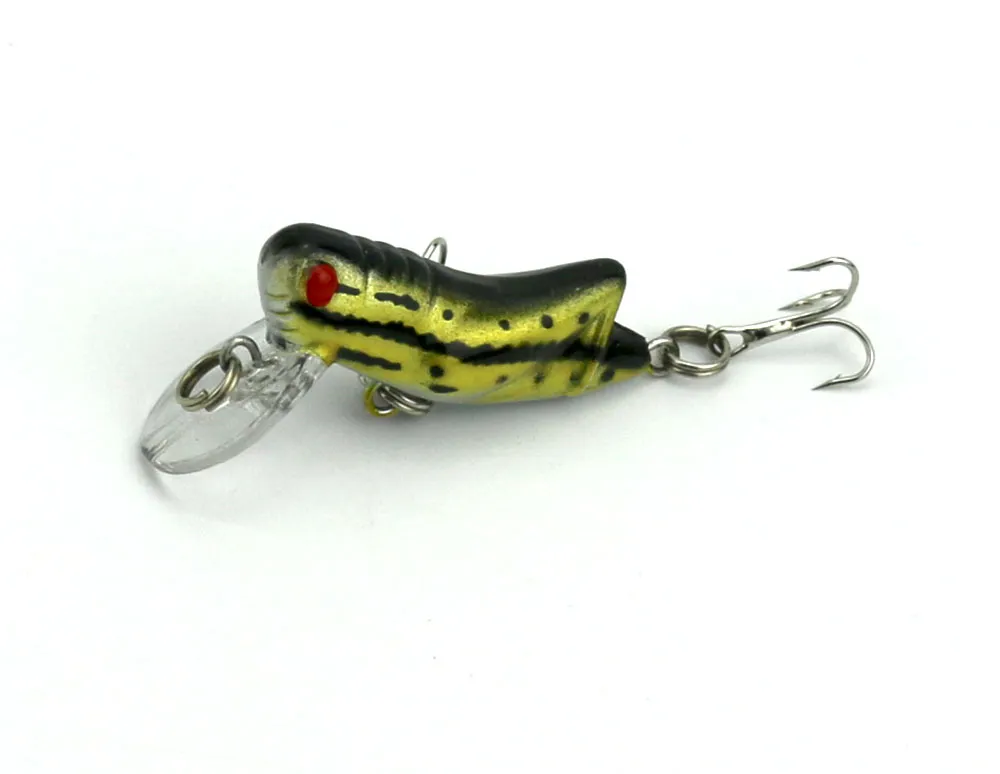 100st Insekt Fiske Lure Crankbait Bassbete 4,5cm 4.1g Gräshoppa Konstgjord plast Flytande fiskehandtag