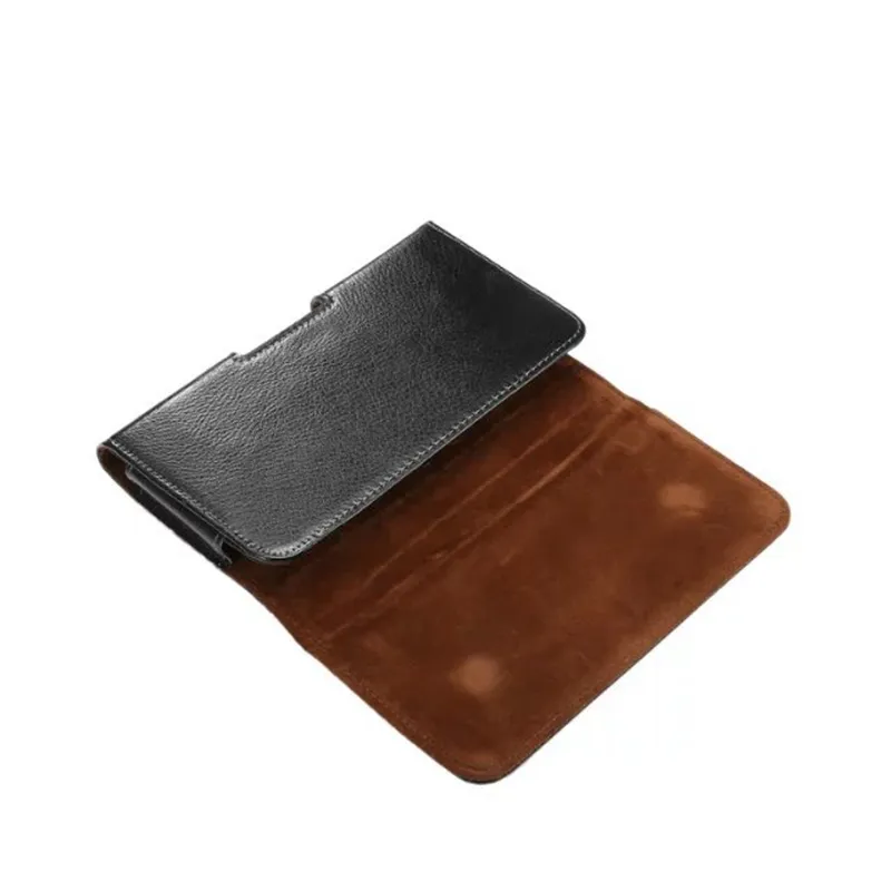 Äkta äkta lädergrad Celular Hip Holster Horisontella klippfodral för iPhone 15 14 13 12 11 XR XS Max 8 7 6 SE Samsung S23 S21 S22 Ultra Plus Buckle Belt Men Pouch