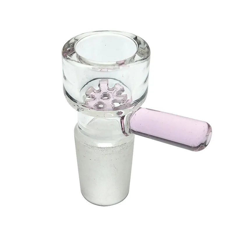 Ny rökning glas tillbehör 14 / 18mm glasskål glida med snöflinga filterskål för glas bongs
