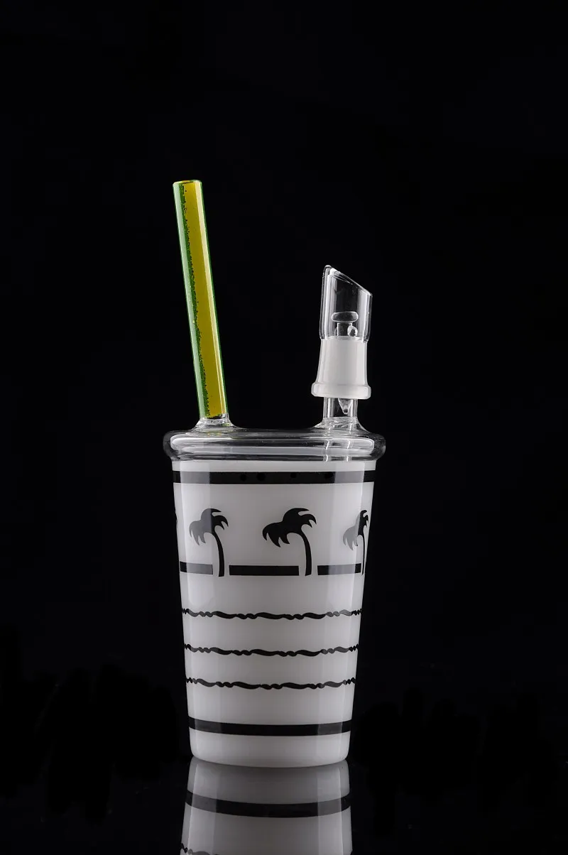 waterpijpen Coconut Tree Rigs Cup Maple Leaf Starbucks Cups Dikke glazen waterpijp Kleine Recycler Waterleidingen