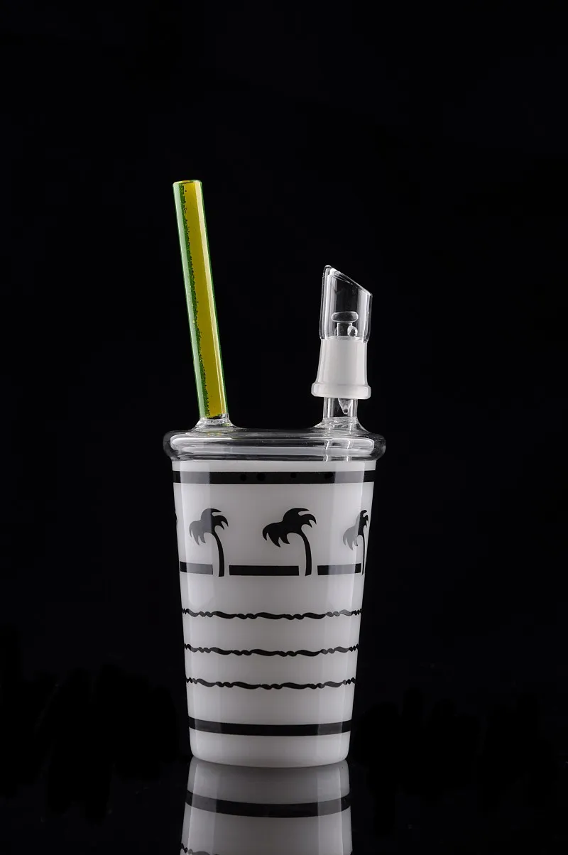 Hookahs Coconut Tree Rigs Kubek klonowy liść Starbucks kubki grube szklane bong małe rurki wodne