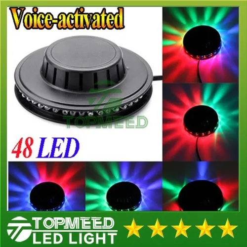 DHL Sunning Light Éclairage RVB 48LED polychrome LED Crystal Stage Light Auto Rotating Stage Effect DJ lampe mini Stage Light Ampoule 200200