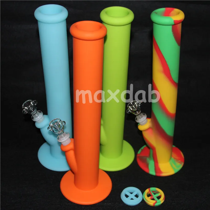 narguilés pipe à eau en silicone avec douze couleurs au choix bangs en verre tuyaux accessoires pour fumer outils dabber