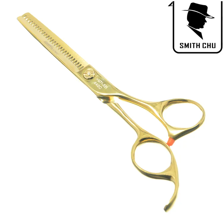 5.5Inch Smith Chu Högkvalitativ Sharp Edge Shears Professional Barber Hårförtunning Saxar Frisör Shears Salon Razor JP440C, LZS0049
