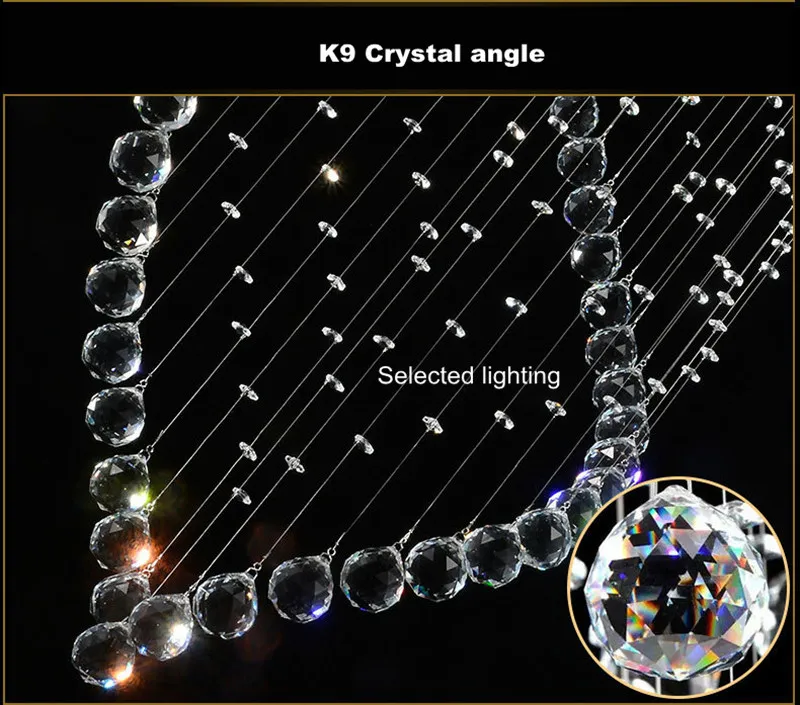 Regn droppe kristall ljuskronor ljus fixtures moderna luster kristall ljus runda taklampor hem belysning GU10 lampor D.19.5 