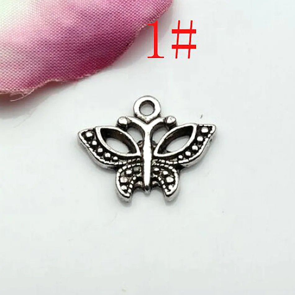 Antique Silver Leloy Butterfly Charm Pingents for Jewelry Making DIY Accessorie