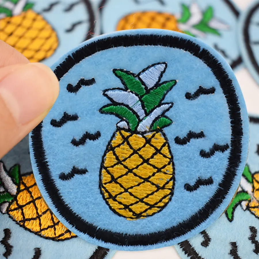 bule badge embroidery patches for clothing iron pineapple patch for clothes applique sewing accessories on clothes iron on p354F