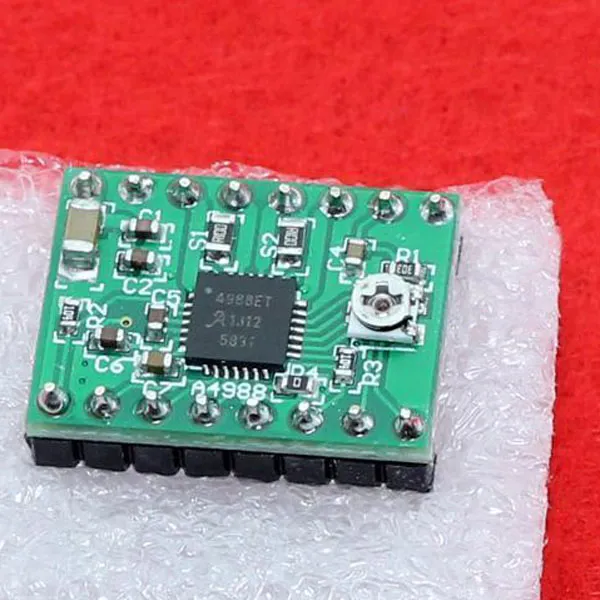 Verde / Vermelho A4988 Stepper Motor Driver Módulo para 3D Impressora Reprap w / dissipador de Calor B00174 BARD