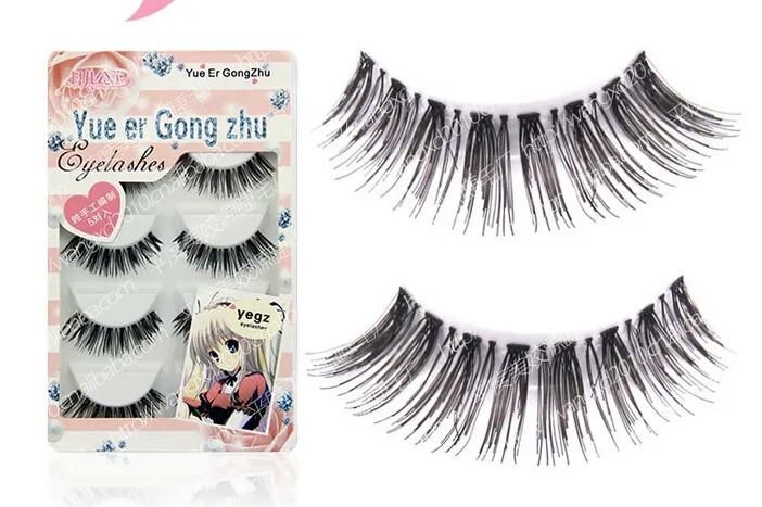 Toptan-El Yapımı 10 Pair, 5 çift / kutu Doğal Uzun Yanlış Eyelashes Sahte Göz Lashes Kirpik