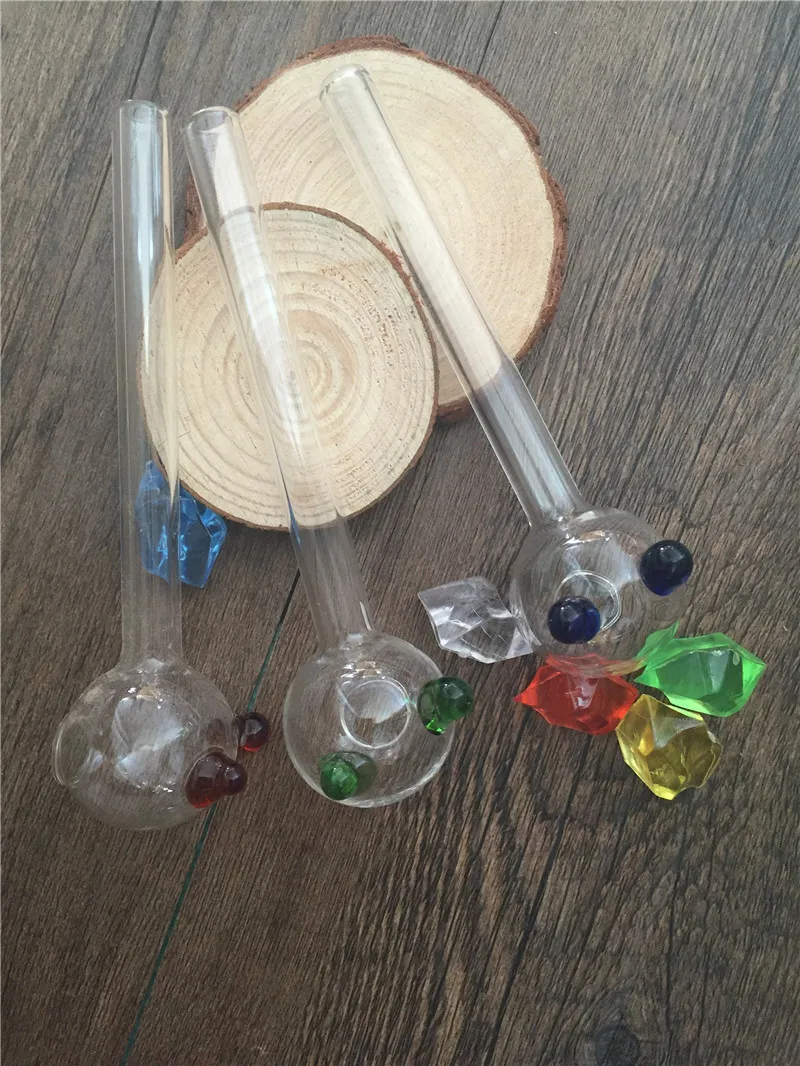 12cm Thick Colorful glass pipe clear glass oil burner glass tube glass pipe oil nail glass pipe water pipe