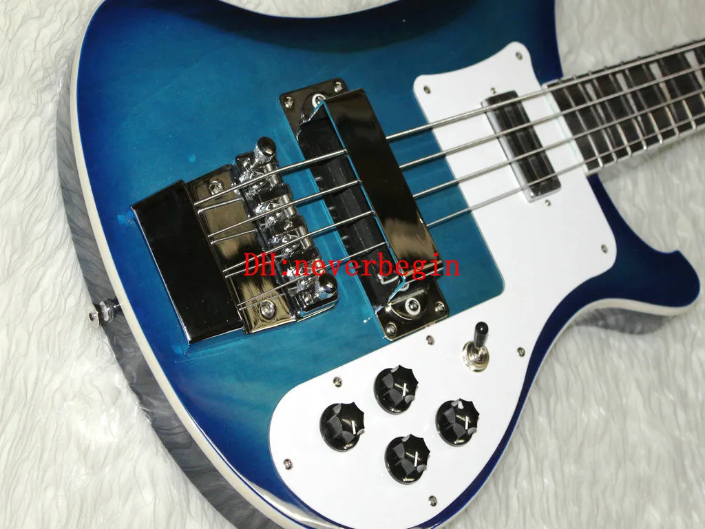 Blue 4 Strings Bass 4003 Electric Bass Guitars China Guitar Ny ankomst Partihandel från Kina gratis frakt