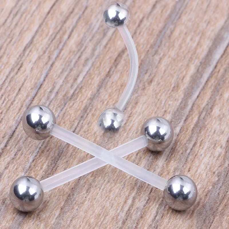 Flexible PTFE Pregnant Navel Belly Ring Piercing Stud Jewelry With