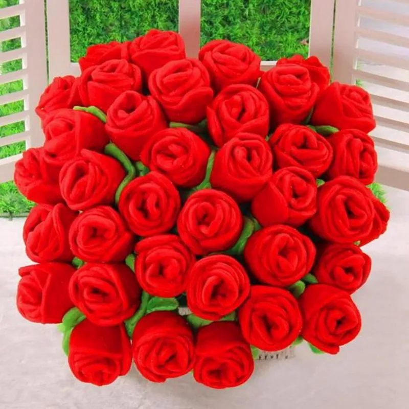 Hot Selling Plush Flower Artificial Rose Fylld Toy Cartoon Fake Flowers Curtain Buckle Party Wedding Home Decor