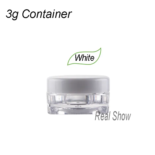 En gros en Chine / pot cosmétique, bouteilles d'échantillon transparent / blanc / rouge / bleu, Mini Mini Cream Bottle 3G