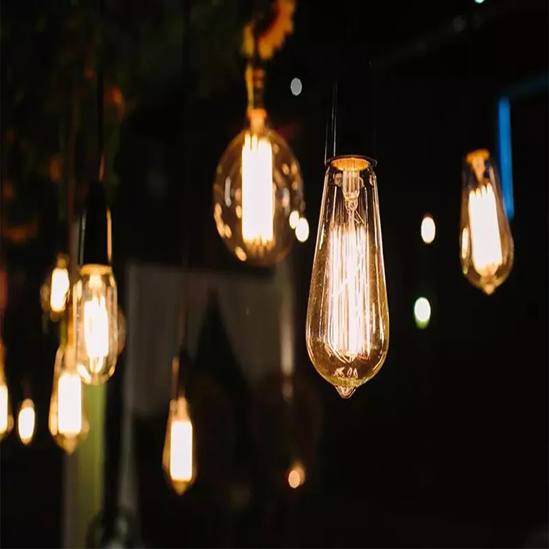 40W Lâmpada retro Edison Bulb ST64 soquete Vintage DIY pendant corda E27 incandescente lâmpadas LED 220V 110V Luzes do feriado filamento da lâmpada Lampada