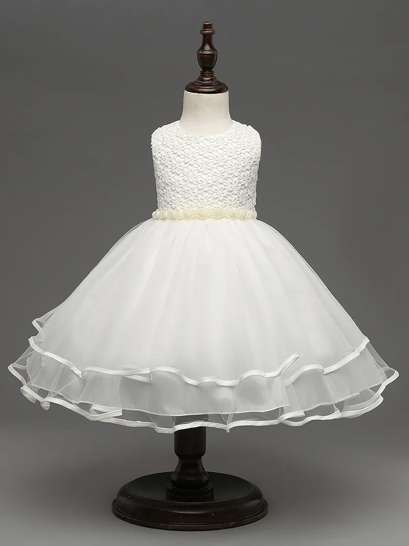 XCR43 euro mode meisje formele kleding jurk prinses tutu jurk meisje party elegante bloem baljurk jurk trouwjurk