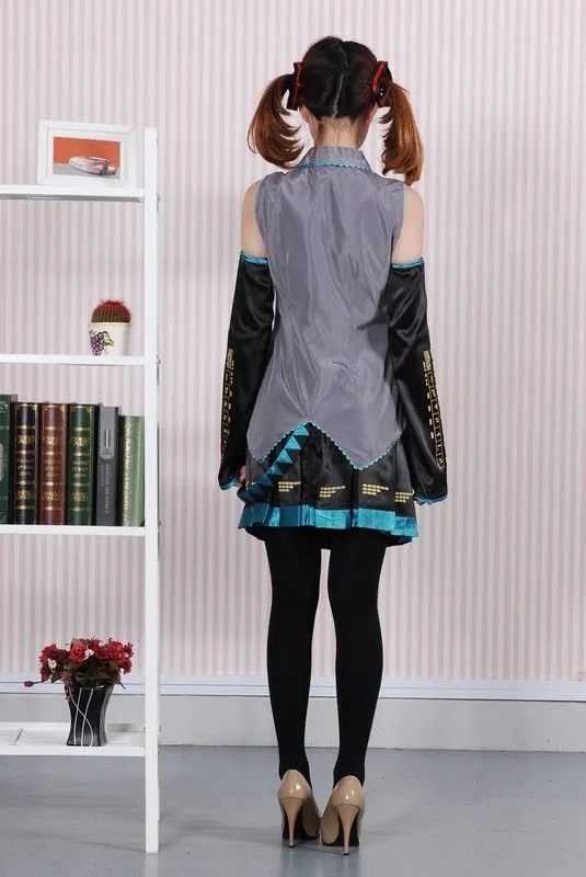 Anime Vocaloid Hatsune Miku Cosplay Traje Halloween Feminino Meninas Vestido Conjunto Completo Uniforme e Muitos Acessórios236y
