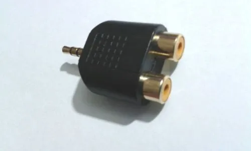 6 x banhado a ouro de 3,5 mm de áudio estéreo para 2 jack RCA fêmea Y ​​Splitter connectr