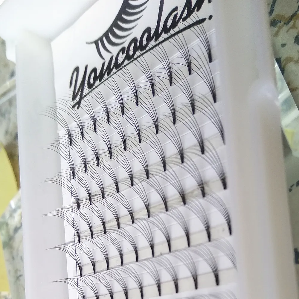 Youscoolash ryska volym fransar 5d premade fans eyelash förlängning skräddarsy box silke mjuk naturlig lång för företag