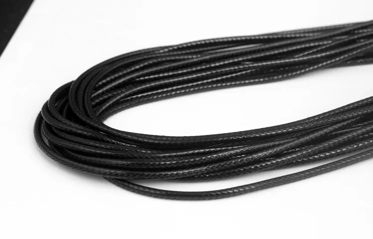 Colar de couro encerado preto 45cm 60cm cordão extensor de corda corrente com fecho lagosta componente de joias da moda faça você mesmo em massa 5677223