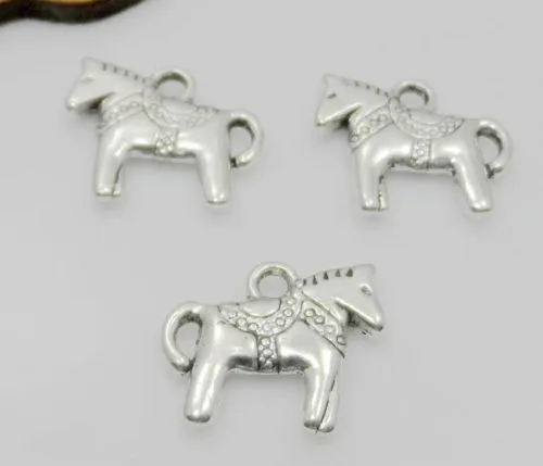 300 pièces pendentif à breloques de cheval en argent tibétain pour la fabrication de bijoux Bracelet 14x12mm