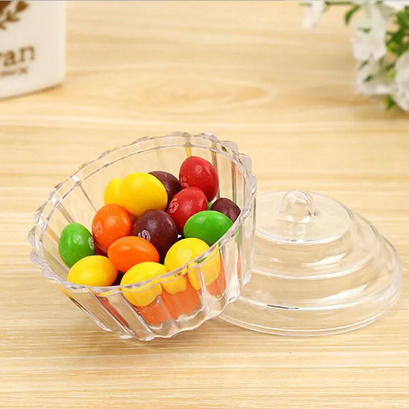 Clear Mini Cake Stand Cupcake Gunst Snoep Doos Bruiloft Verjaardag Container Plastic Party Behandeling Food Dozen Gunsten ZA4975