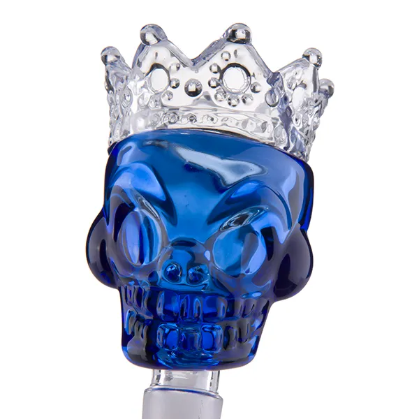 Rökning Tillbehör Stor Storlek Skalle Style Herb Holder med Crown Bowl Glass Slide Smoke Tillbehör för Bong Dab Rig grossist 340