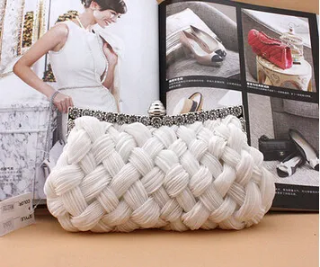 2016 New fashion lady's clutch bag bridal bag knitted evening bag 