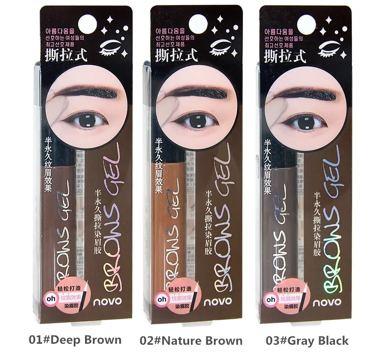Eye Brow Tattoo Tint wodoodporny, długotrwały odklejany barwnik żel do brwi krem tusz do rzęs ołówek do makijażu koreańskie kosmetyki NOVO makijaż oczu