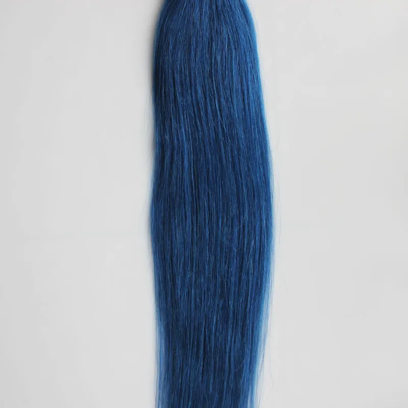 İnsan saç uzantıları içinde mavi bant-remy brezilyalı düz saç 30g 40g 50g 60g 70g cilt atkı insan saç demetleri 20 adet
