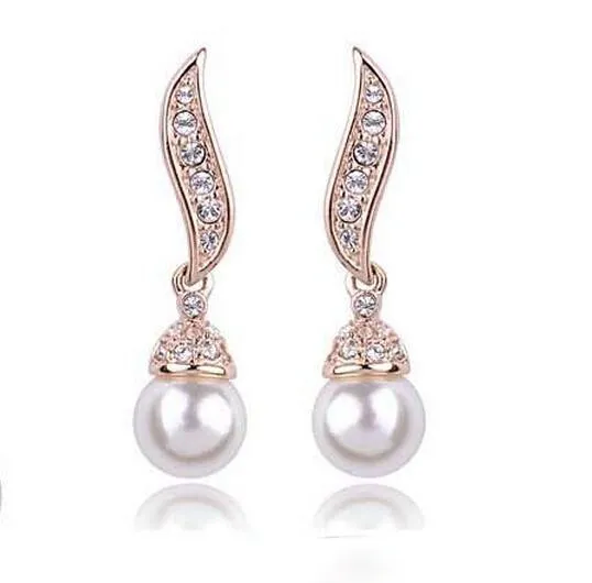 High Quality Romantic Gold/Silver Plated Freshwater Pearl Angel Wings Necklace/Stud Earrings Bridesmaid Jewelry Sets For Women