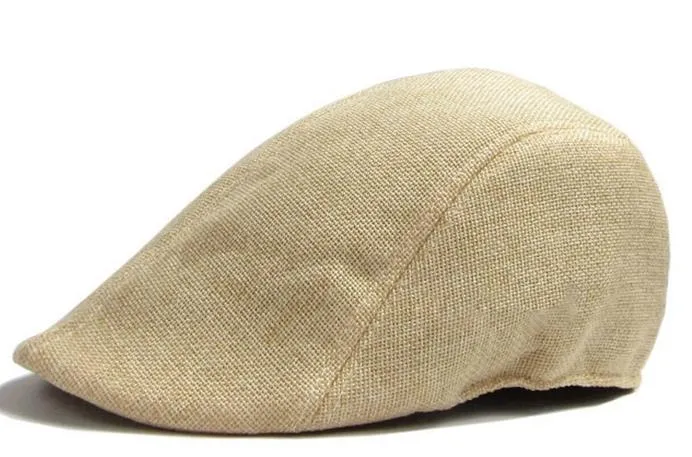 Helt nya Kvinnor Män Retro Cap Peaked Beret Fashion Linen Bomull Fransk Newsboy Visor Golf Körning Platt Cabbie Artist Hat Xmas Present 7Colors