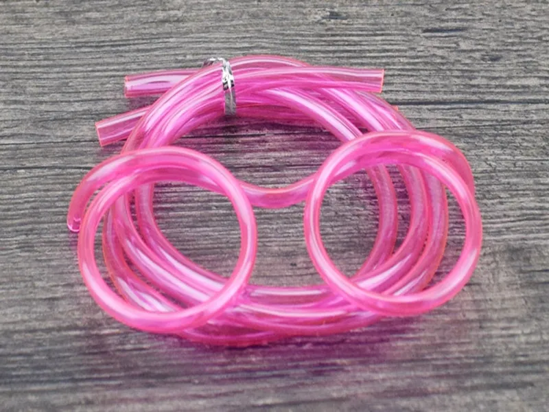 expédition rapide drôle lunettes paille Unique Flexible Tube à boire enfants fête accessoires en plastique pailles à boire