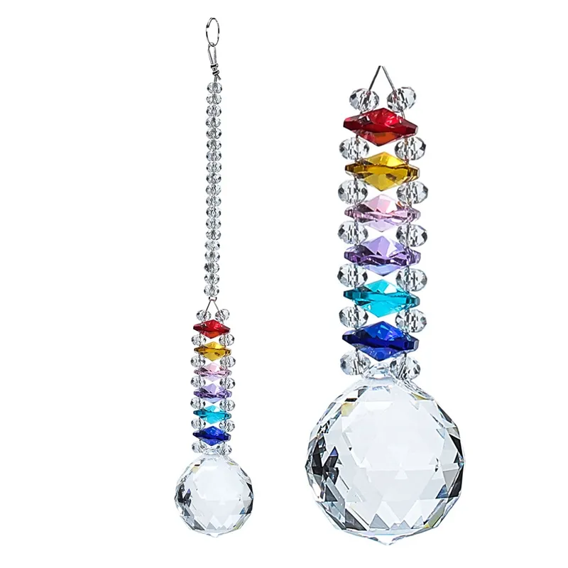 5st Hanging K9 Crystal Suncatcher 30mm Ball Chandelier Part Prism hängande glas chakra feng shui hängen hem dekorationer w0283877207