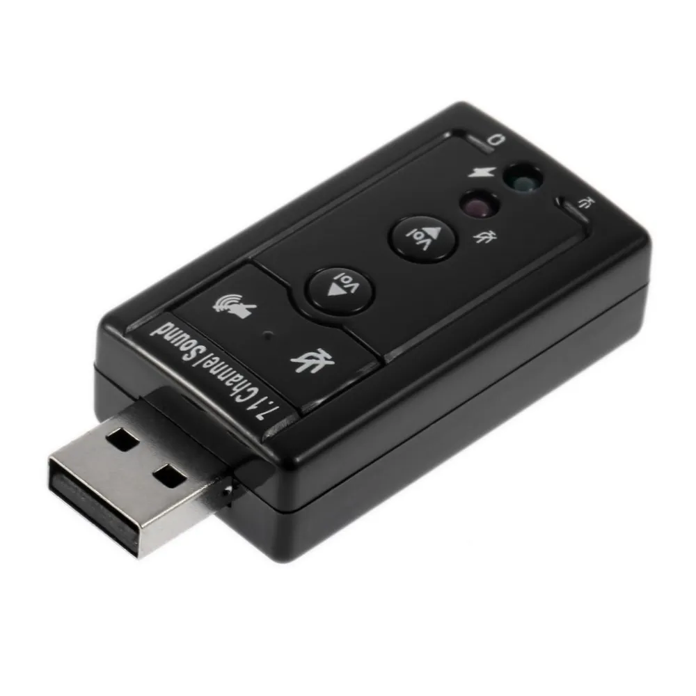 JP209-B CM108 Mini USB 2.0 3D Externe 7.1 Kanaals Geluid Virtuele 12Mbps Audio Geluidskaart Adapter Hoge kwaliteit