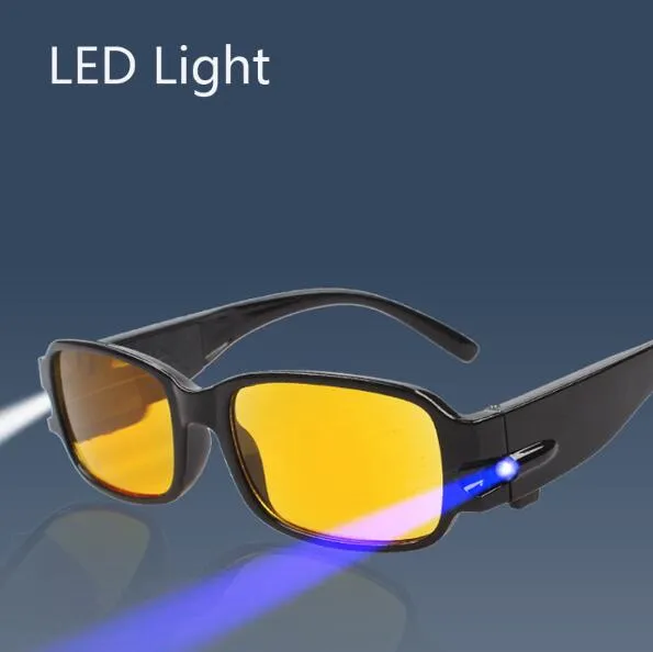 Wysokiej jakości magnes zawieszony wokół, LED Light Portable Odpinany Optyka Presbyopic Okulary do czytania Kobiety Mężczyźni, czytnik w nocy