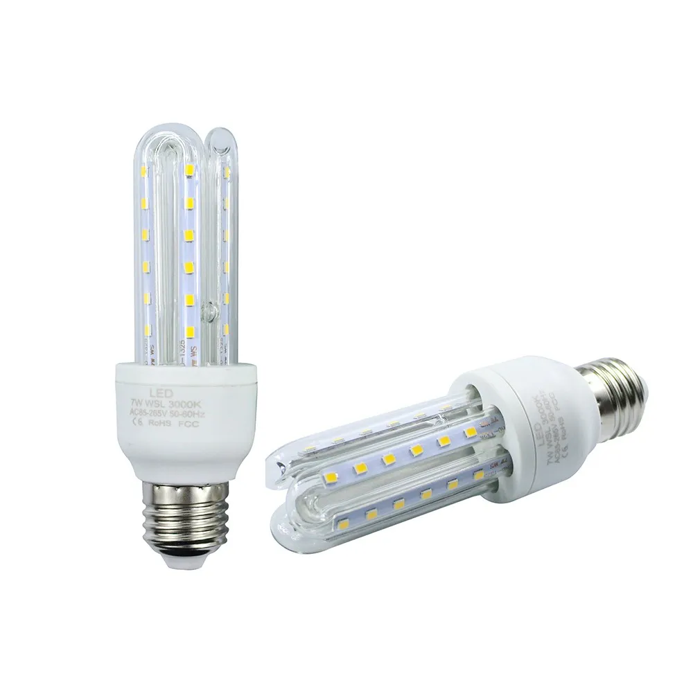 جديد SMD 2835 u شكل lampada LED مصباح E27 85-265V 7W الأضواء e14 bombillas led bulb e27 بقعة lamparas الصمام ضوء عيد الميلاد