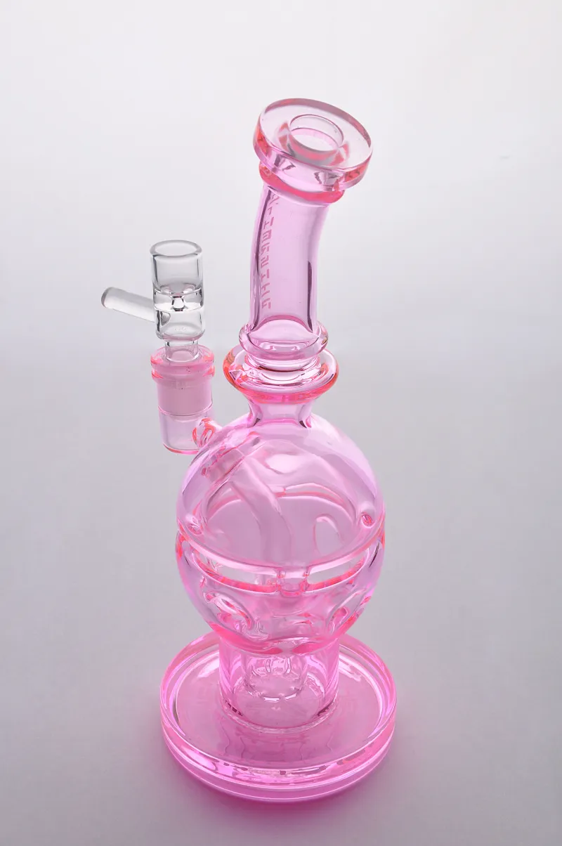 Ny ankomst Rosa Simple Bongs Handgjorda glas Vattenrör Fab Rökning Rör Recycler Oil Rigs Bongs Birdcage Perc