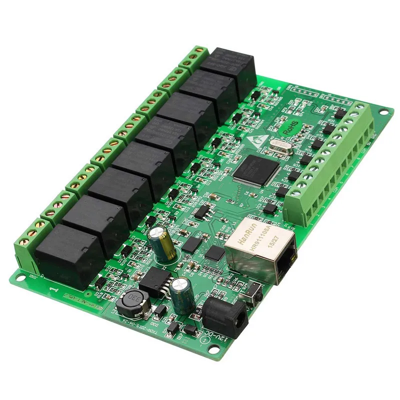 Freeshipping 8 Channel 250V / AC 10A Relay Network IP Relay Web Relay Dual Control Ethernet RJ45 Interface Module Board