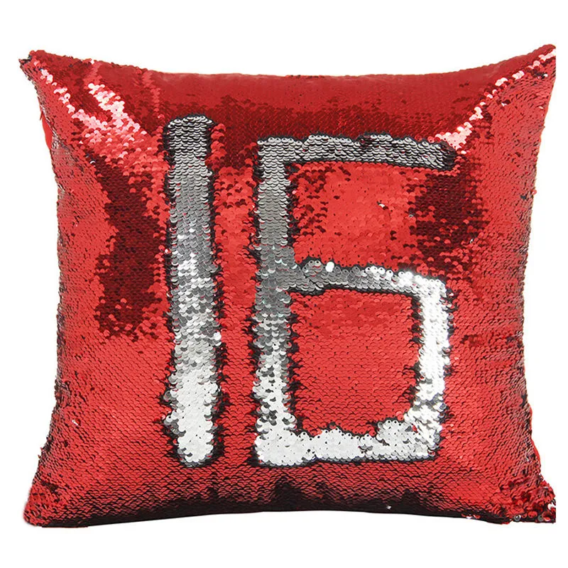 ! Mermaid Sequin Pillowcase multicolor Magical Color Changing Throw Pillow Cover Bright Pillowcase Back Cushion Cover Hot sale