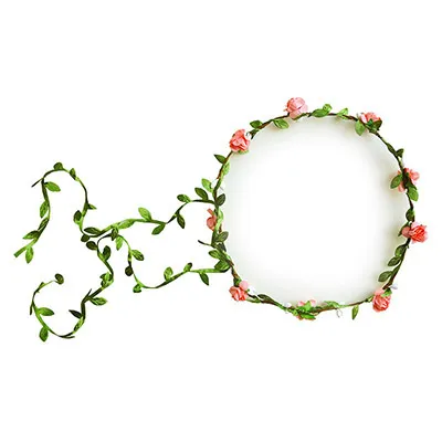 Podróży plaży Liście Rattan Kolorowe Ślub Garlands Druhna Bridal Headband Flower Crown Bohemia Head Flower Girl Fair Accessory