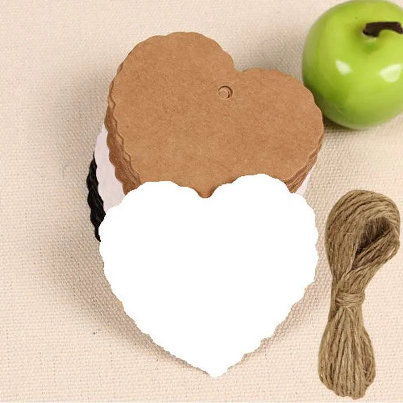 DHgate.com:Heart Shape Paper Hang Tags with String for Wedding Party ...